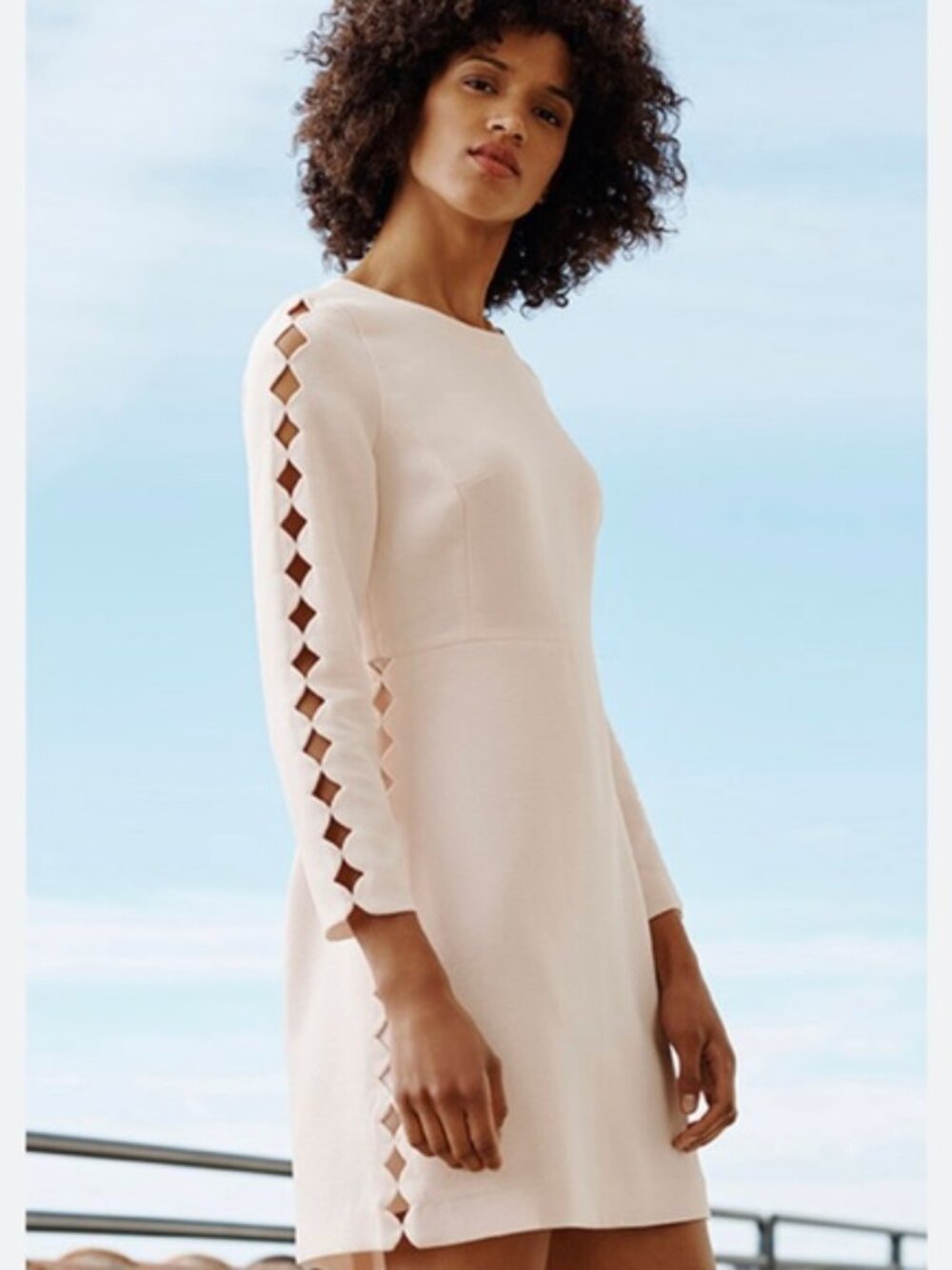 Club Monaco Edni Scalloped Light Pink Dress Size 4